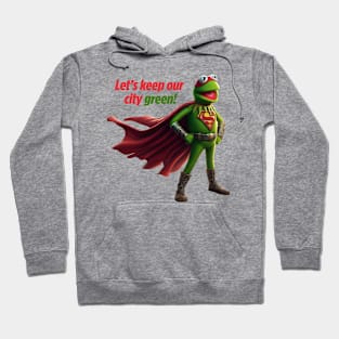 Who protects the city? Super Frog! Hoodie